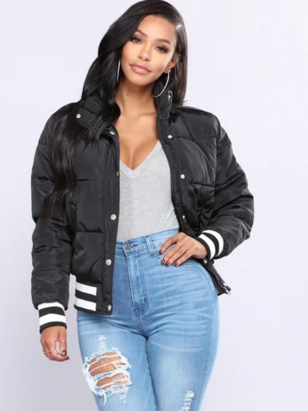 Fashion Nova  Plus Size Puffer /Bomber Jacket